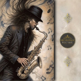 Saxophone & Jazz Music Lovers Decoupage