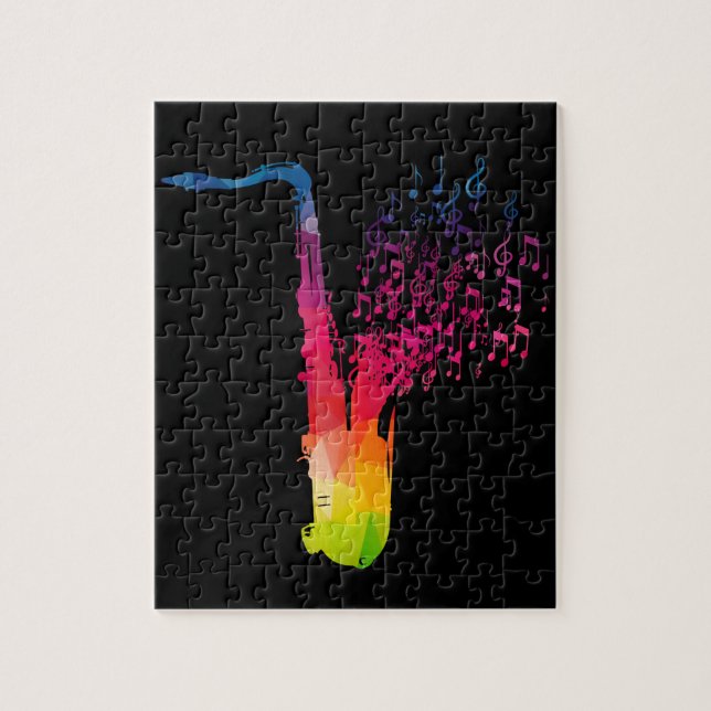 Saxophone - Jazz Musician Saxophonist Gift Pussel (Vertikal)