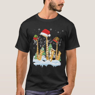 Saxophone Jazz Santa Hat Christmas Tree Musician S T Shirt