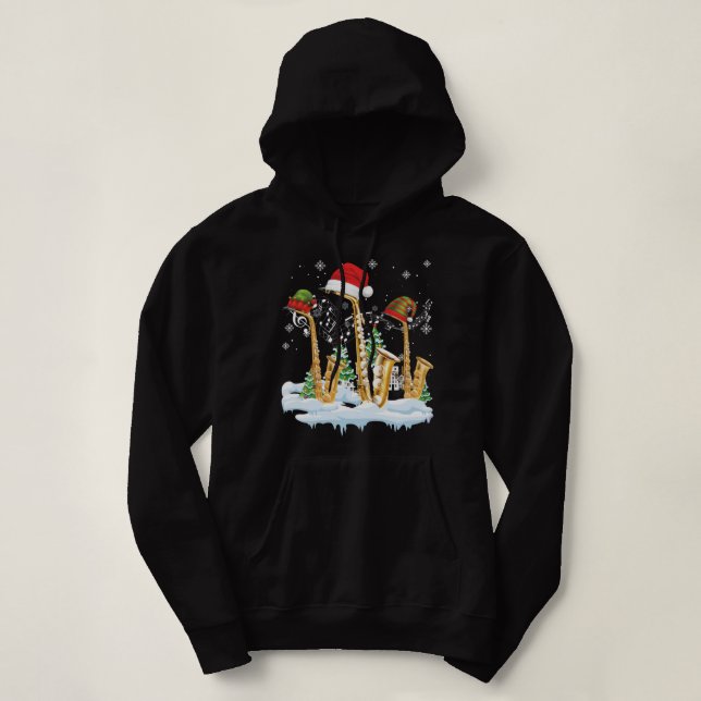 Saxophone Jazz Santa Hat Julgran Musician S T Shirt (Design framsida)