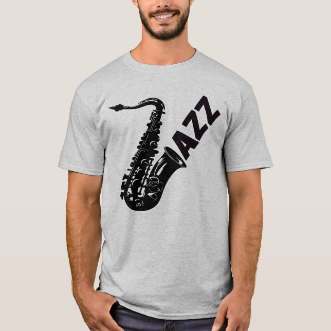 Saxophone Jazz, Saxophone Player T Shirt (Framsida)