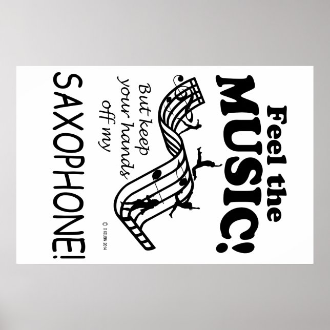 Saxophone känner musiken poster (Framsidan)
