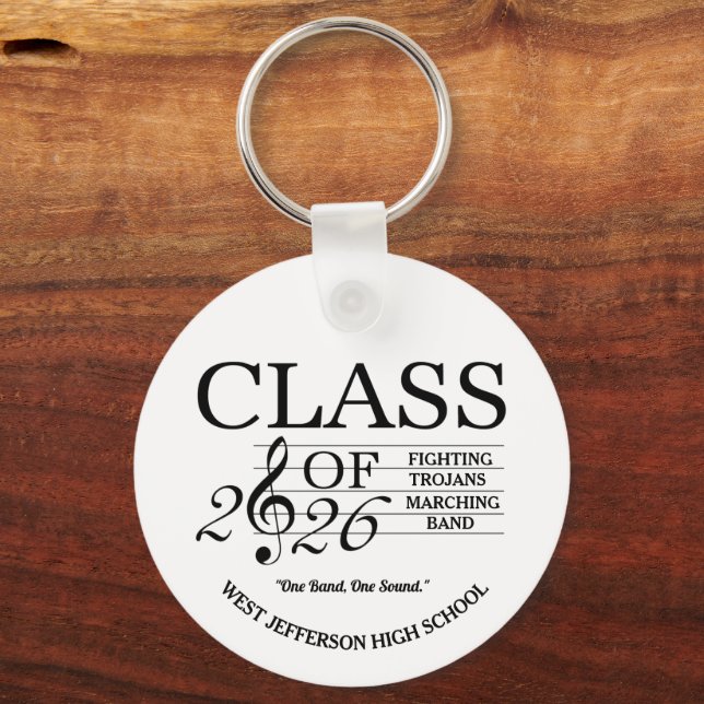 SAXOPHONE-klassen 2026 Marching Band Keychain Nyckelring (Framsida)