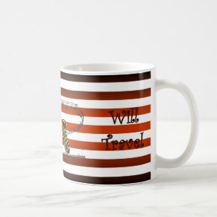 Saxophone ~ kommer att resa ~ Musical Rand ~ Kaffemugg