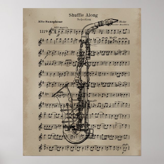 Saxophone Lakan Music Poster (Framsidan)