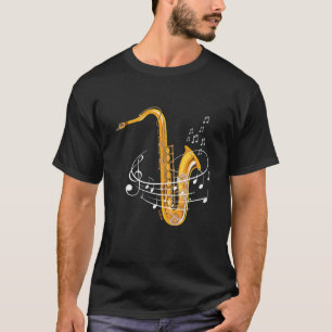 Saxophone Lakan Notes Saxophone Reed Woodwing Jazz T Shirt