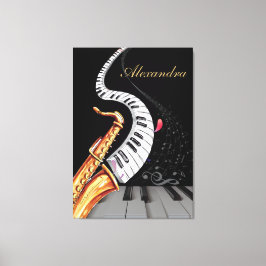 Saxophone Luxury Personlig Piano Music Note Canvastryck
