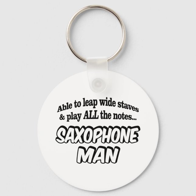 Saxophone Man - Music Superhjälte Nyckelring (Framsida)