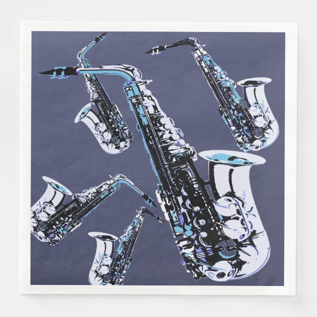 Saxophone Mania Pappersservett (Framsida)