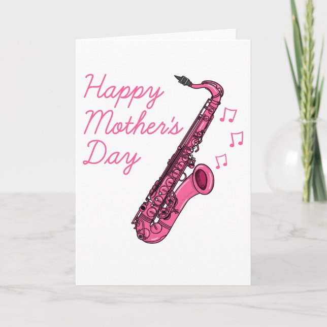 Saxophone Mors dag saxophonist Musician Tack Kort (Framsida)