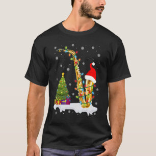 Saxophone Music Älskare Julafton Ljus Santa Saxoph T Shirt