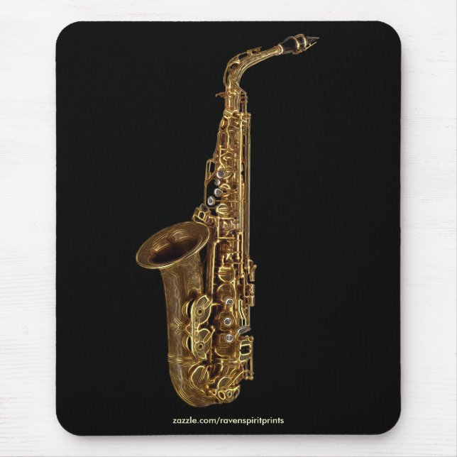 SAXOPHONE MUSIC ÄLSKARE Mousepad Musmatta (Framsidan)