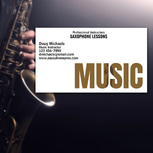 Saxophone Music Instructor Visitkort