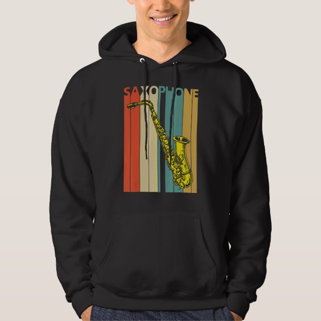 Saxophone Music Instrument Hoodie (Framsida)