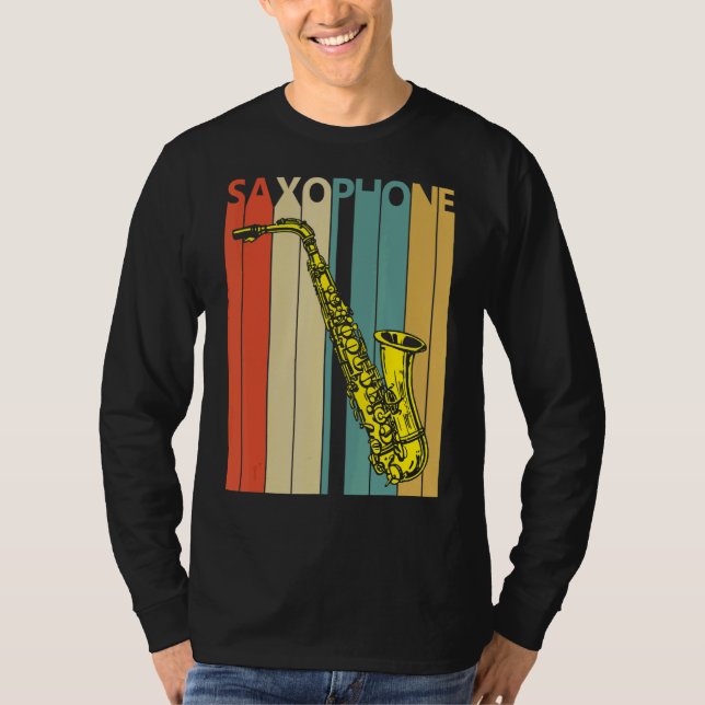 Saxophone Music Instrument T Shirt (Framsida)