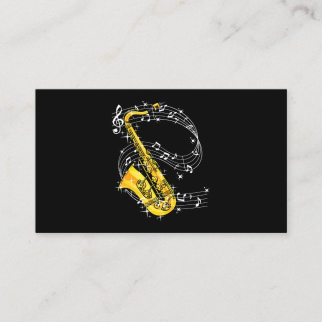 Saxophone Music Jazz Saxophone Visitkort (Framsida)