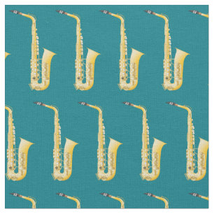 Saxophone Music Musician Room Decor Teal Tyg
