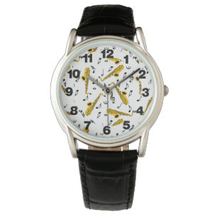 Saxophone Music Note Mönster Armbandsur