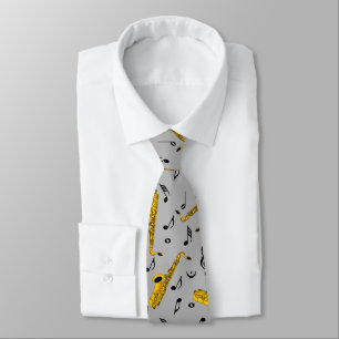 Saxophone Music Note Mönster Neck Tie Slips