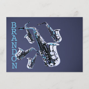 Saxophone Music Tack - platta kort