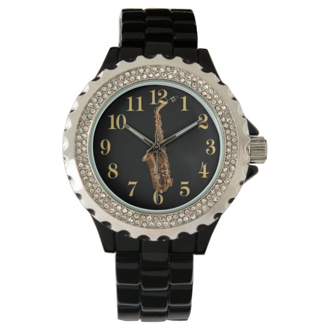 Saxophone Music-Theckes Musician's Gift Armbandsur (Framsida)
