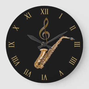 Saxophone Music-Theckes Musician's Gift Stor Klocka