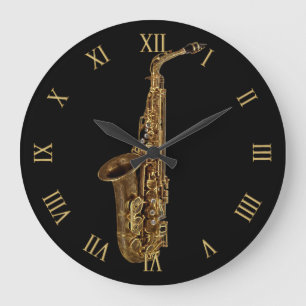 Saxophone Music-Theckes Musician's Gift Stor Klocka