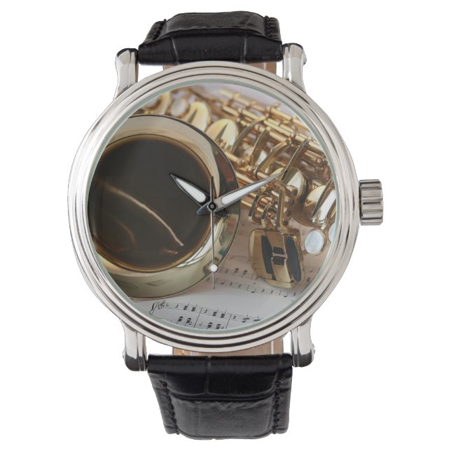 Saxophone Music Watch Armbandsur (Framsida)