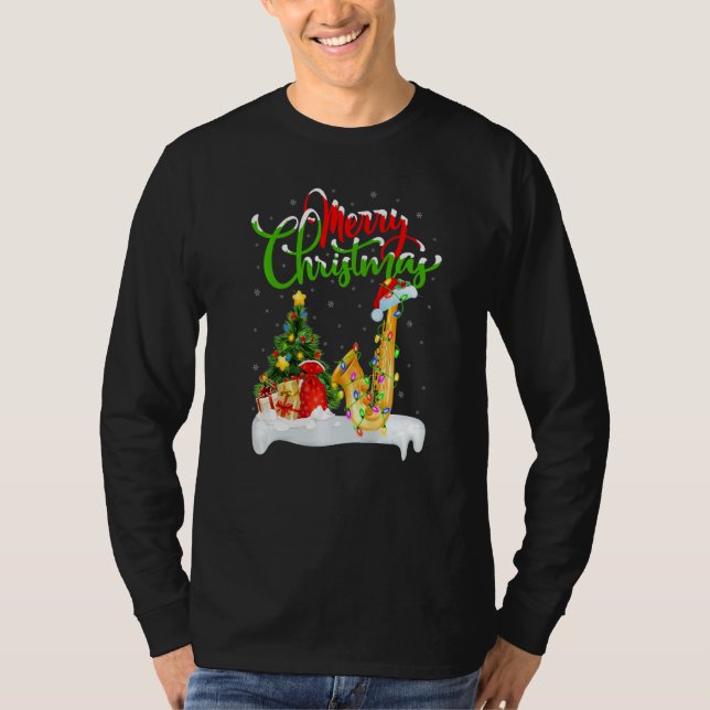 Saxophone Music  Xmas Decorations Saxophone Christ T Shirt (Framsida)