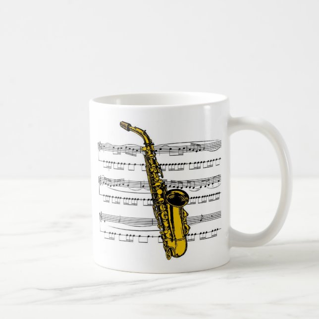 Saxophone musical 13 B Kaffemugg (Höger)