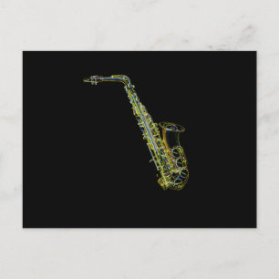 Saxophone Musical Instrument Saxophonist Graphic Helg Vykort