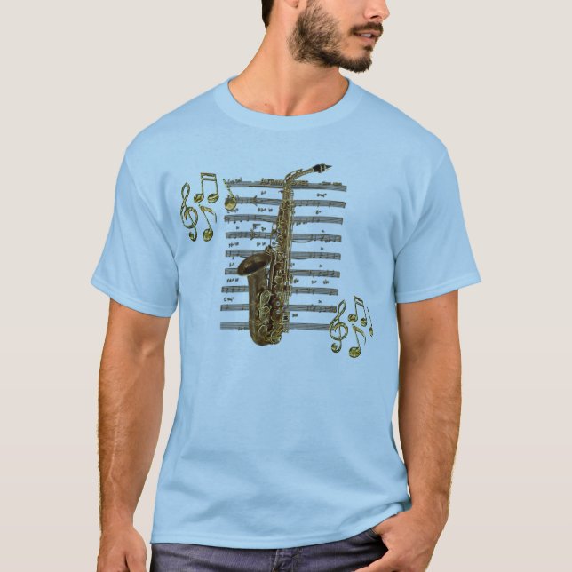 SAXOPHONE Musician Älskare T-Shirt (Framsida)