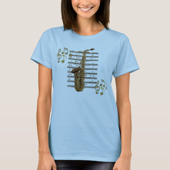 SAXOPHONE Musician Älskare T-Shirt (Framsida)