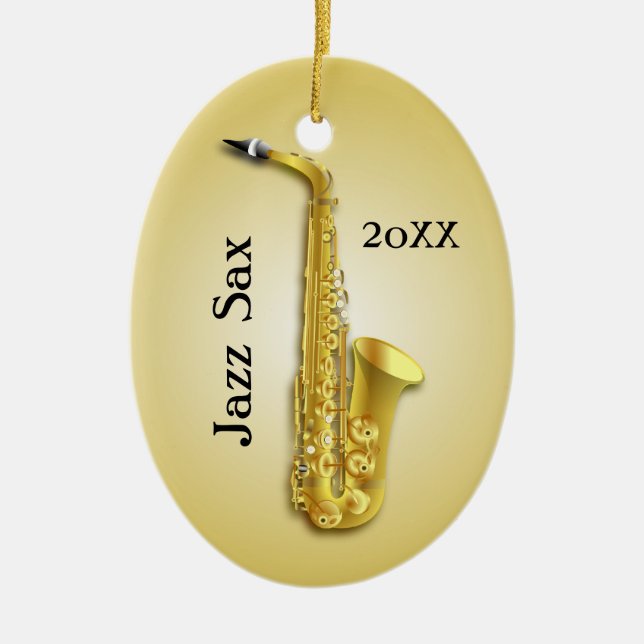 Saxophone Musician Anpassningsbar Photo Ornament (Framsidan)