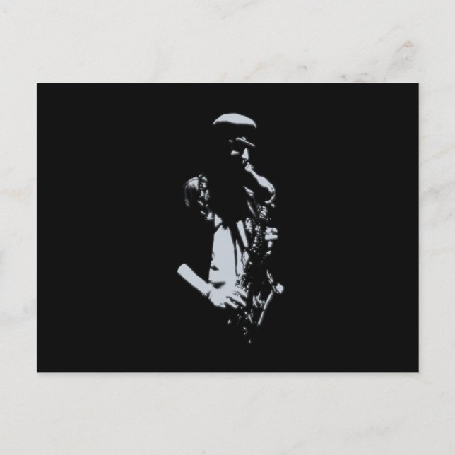 Saxophone Musician Artwork Vykort (Framsida)