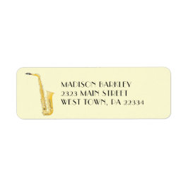 Saxophone Musician Band Teacher Label Returadress Etikett