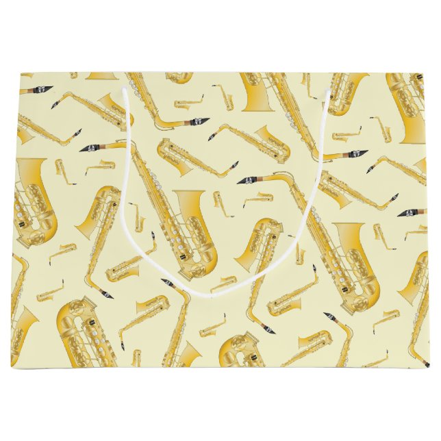 Saxophone Musician Band Teacher Large Gift Bag (Framsidan)