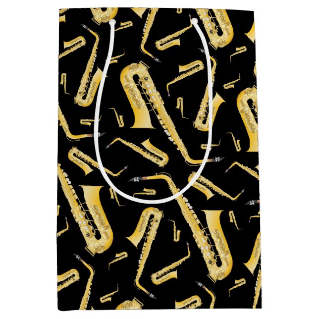 Saxophone Musician Band Teacher Medium Gift Bag (Framsidan)