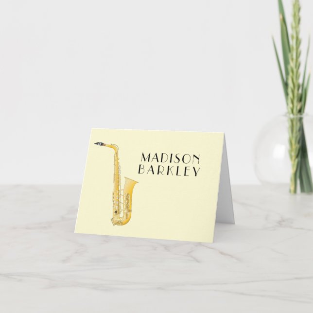 Saxophone Musician Band Teacher Note Card Anteckningskort (Framsida)