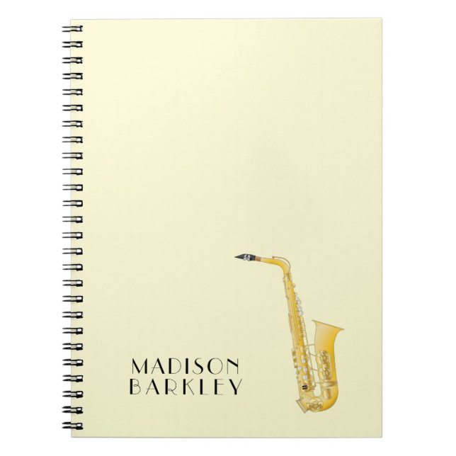 Saxophone Musician Band Teacher Notebook Anteckningsbok (Framsidan)