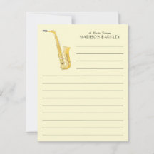 Saxophone Musician Band Teacher Tack för ditt kort