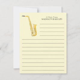 Saxophone Musician Band Teacher Tack för ditt kort