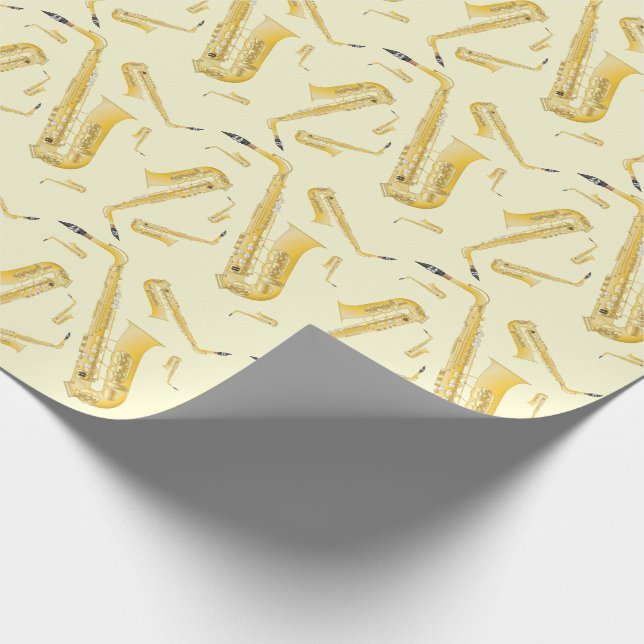 Saxophone Musician Band Teacher Wrapping Paper Presentpapper (Hörn)