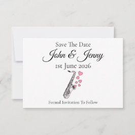 Saxophone Musician Bröllop spara datum