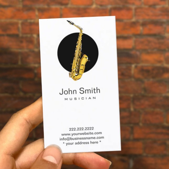 Saxophone Musician Musical Visitkort (Skapare uppladdad)