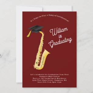 Saxophone Musician Studentfest Music Inbjudningar