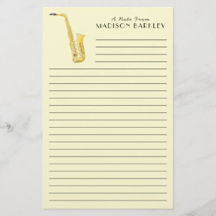 Saxophone Musician Teacher Stationery Brevpapper