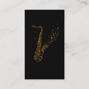 Saxophone Musik noter Instrument saxophonist Visitkort