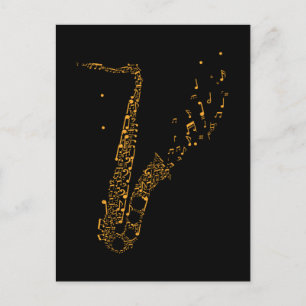 Saxophone Musik noter Instrument saxophonist Vykort