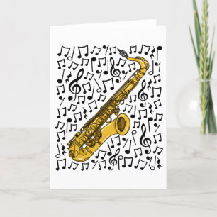 Saxophone Musik noter, saxophonist Music Lärare Helgkort